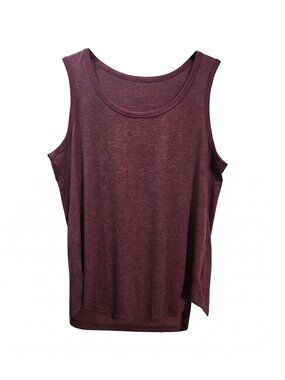 NWT | AURUZA Heathered Burgundy Tank Top Scoop Neck Rayon Blend Soft | XL